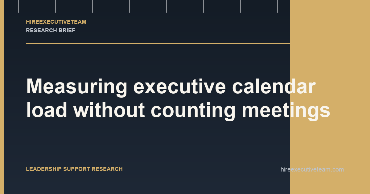 Measuring executive calendar load without counting meetings research illustration