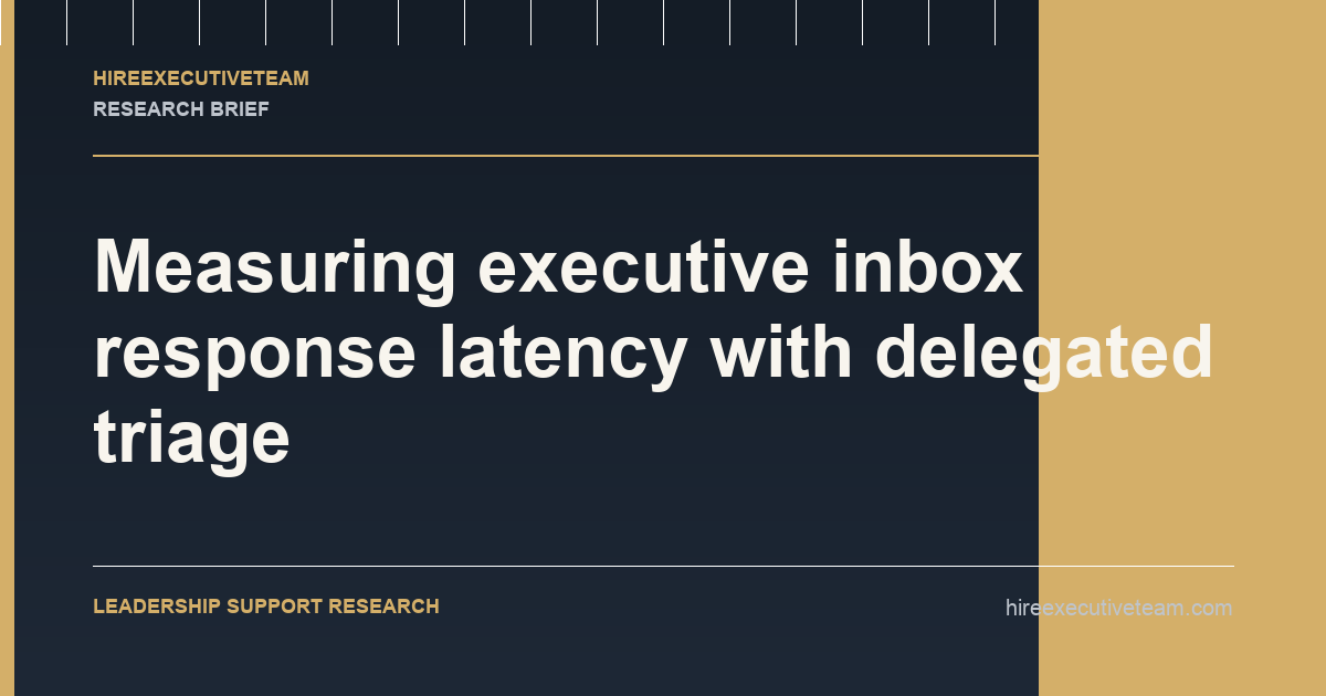 Measuring executive inbox response latency with delegated triage research illustration