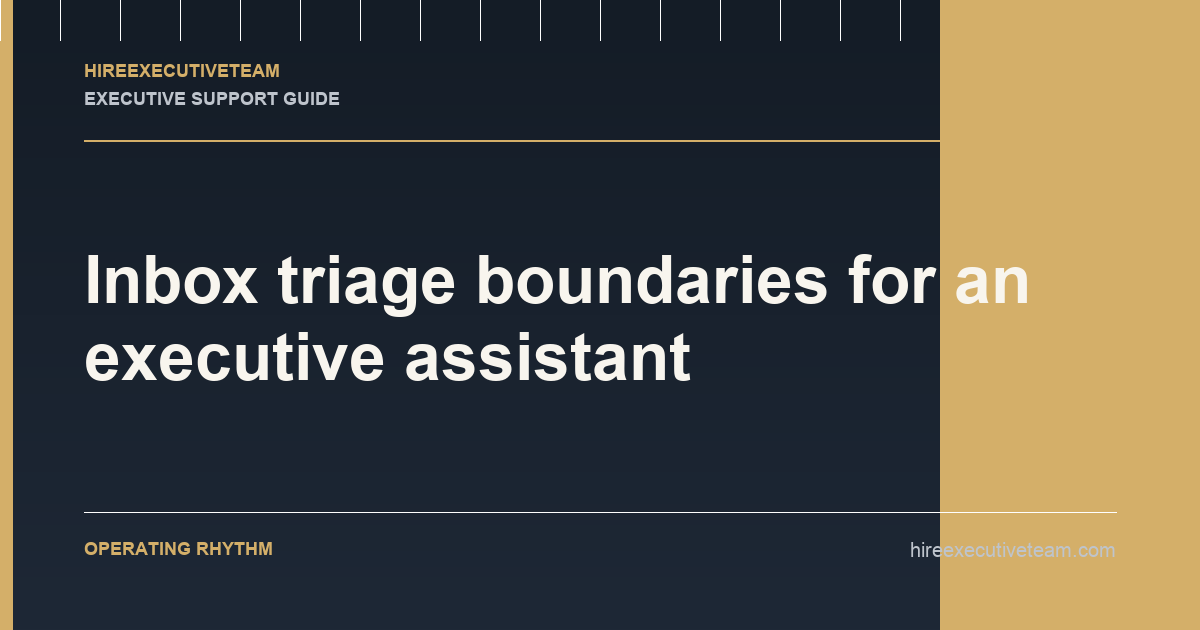 Inbox triage boundaries for an executive assistant article illustration