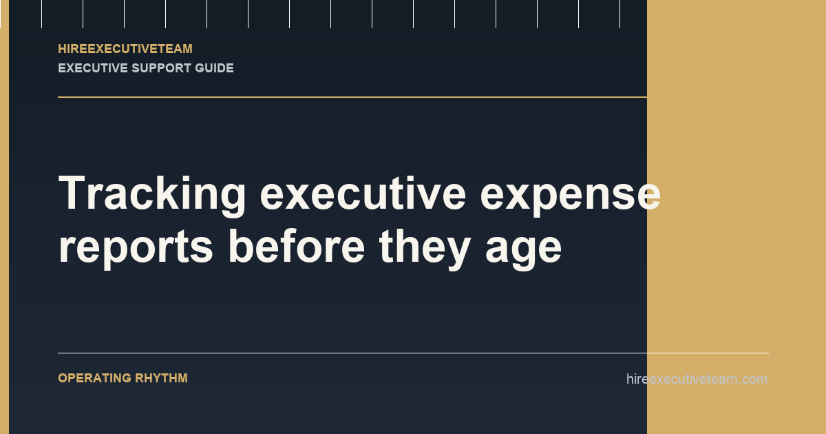 Tracking executive expense reports before they age article illustration