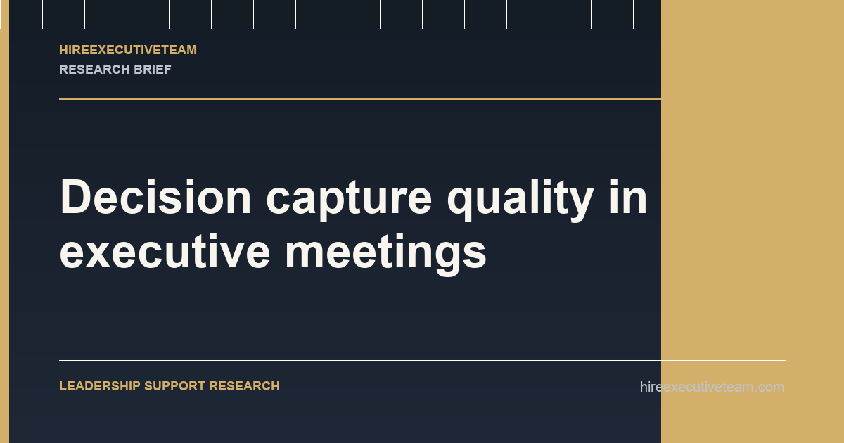 Decision capture quality in executive meetings research illustration
