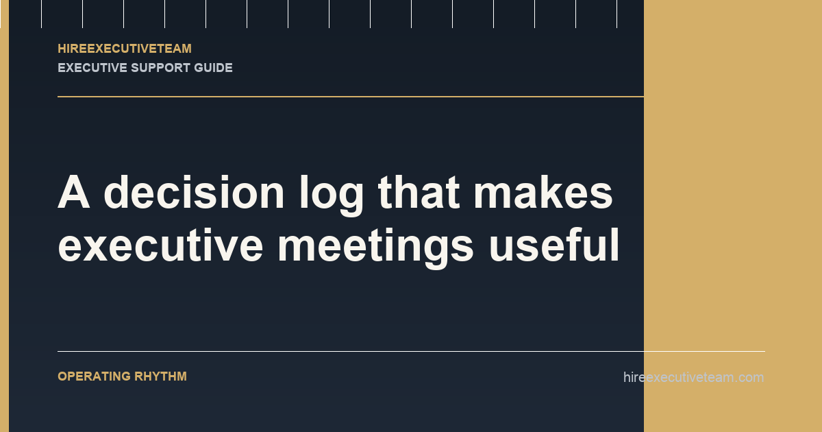 A decision log that makes executive meetings useful article illustration