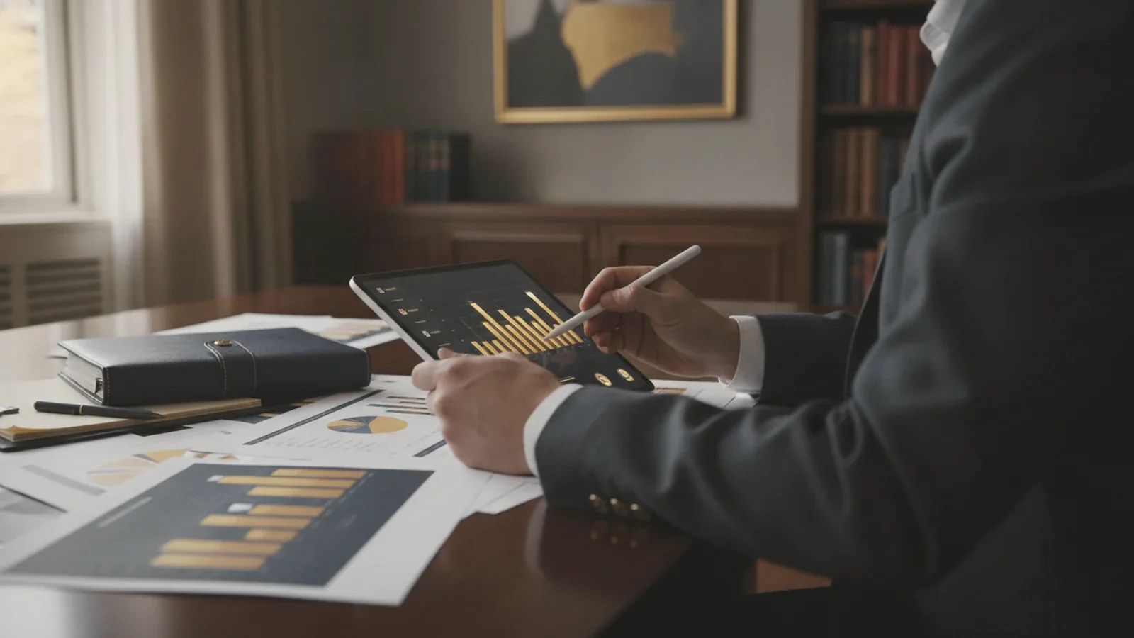 Founder reviewing operating priorities and follow-up notes with support