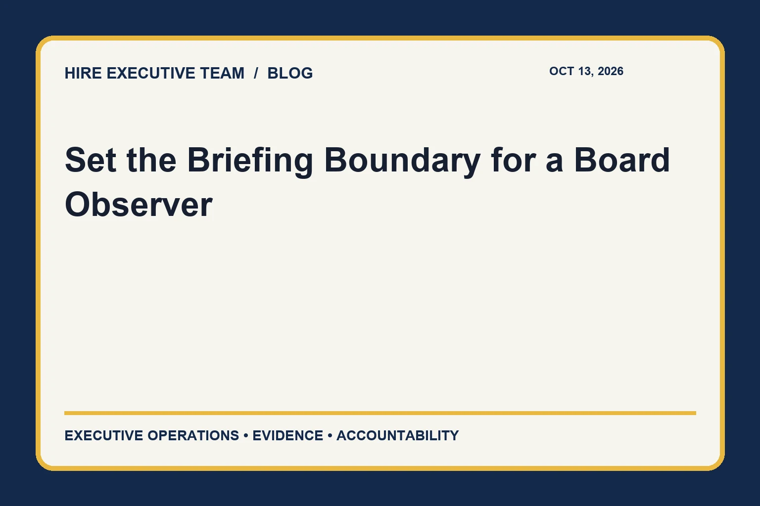 Set the Briefing Boundary for a Board Observer article illustration
