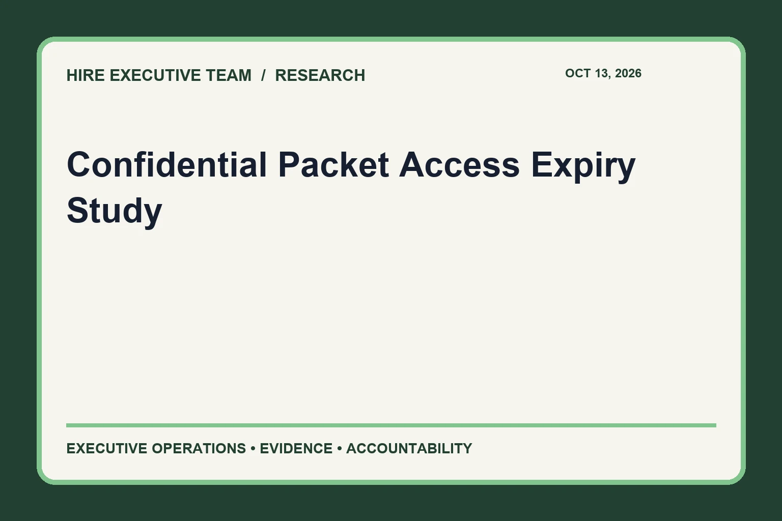 Confidential Packet Access Expiry Study research illustration