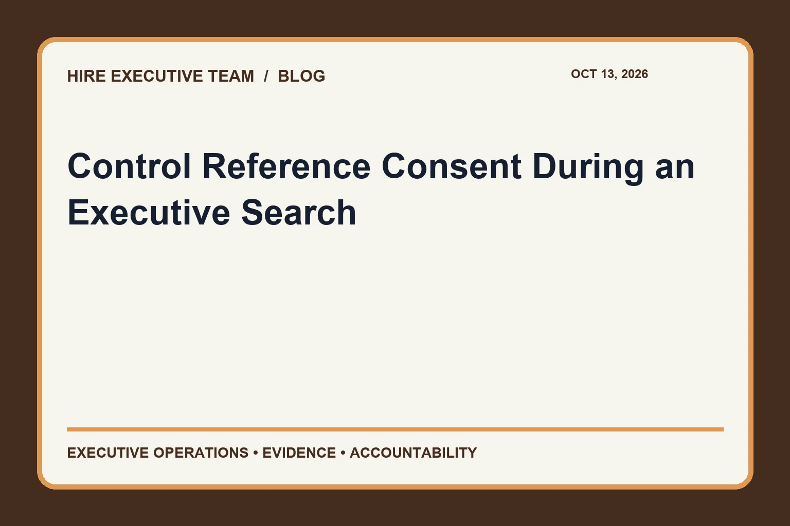 Control Reference Consent During an Executive Search article illustration