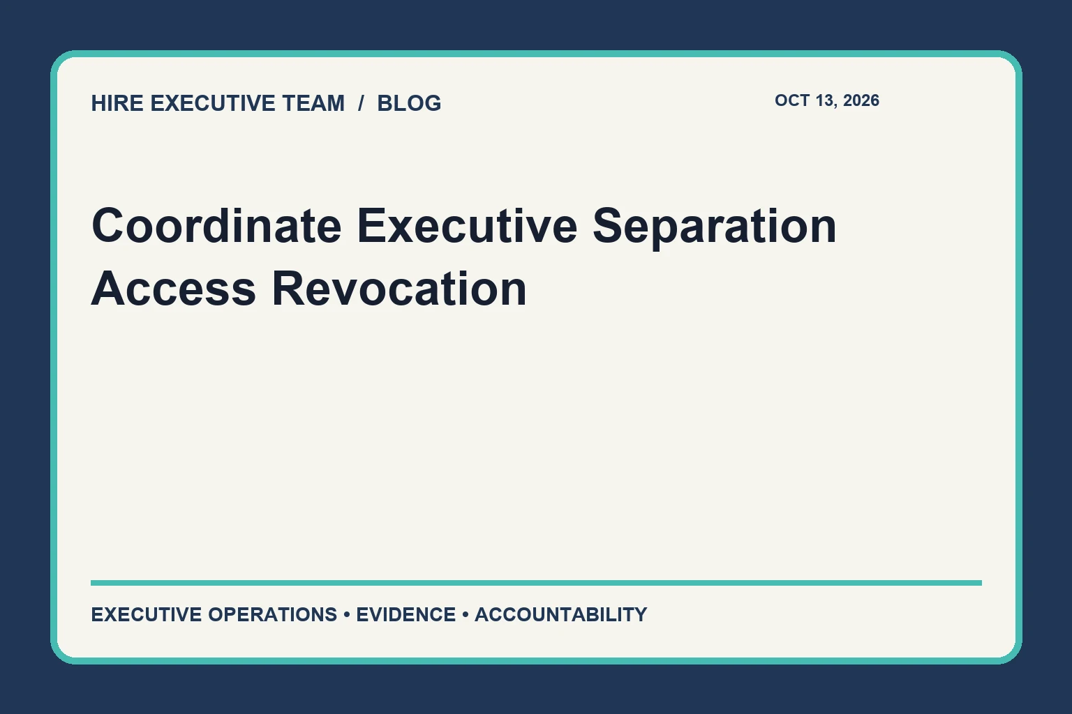 Coordinate Executive Separation Access Revocation article illustration