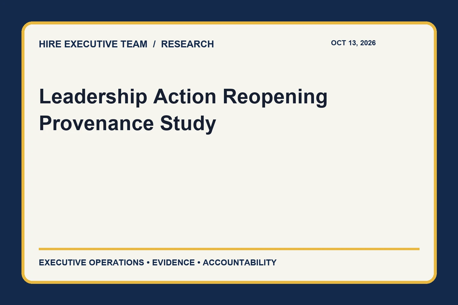 Leadership Action Reopening Provenance Study research illustration